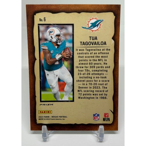 Tua Tagovailoa 2024 Notoriety Silver Panini Mosaic Prizm - Picture 2 of 2
